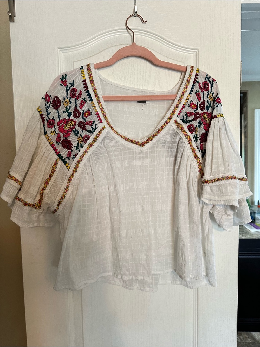 Anthropologie embroidered top